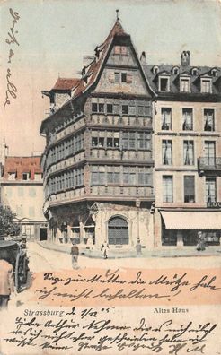 Strassburg Altes Haus Postkarte AK 1905