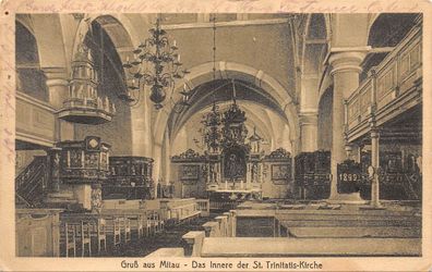 Gruß aus Mitau Das Innere der St. Trinitatis-Kirche Feldpostkarte AK 1919