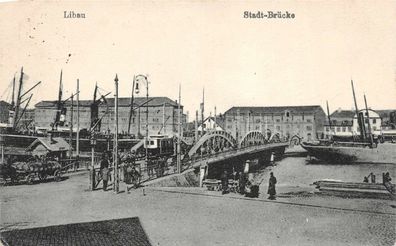 Libau (Liepaja) Stadt-Brücke Feldpostkarte 1918