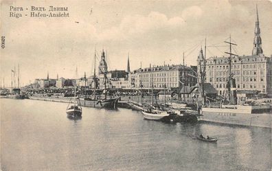 Riga Hafen-Ansicht Feldpostkarte AK