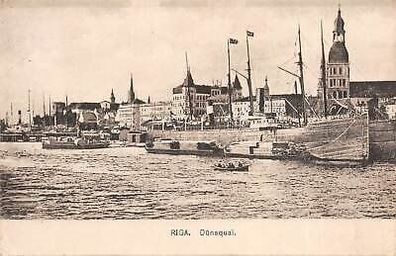 Riga Dünaquai Feldpostkarte 1918