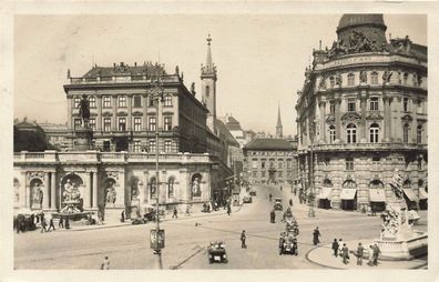 Blick auf Augustinerstraße mit Albrechtsrampe Wien Österreich Postkarte AK 1928