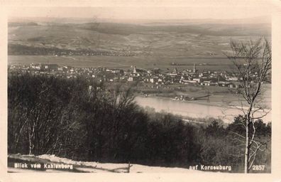 Blick vom Kahlenberg auf Korneuburg Österreich Postkarte AK 1940