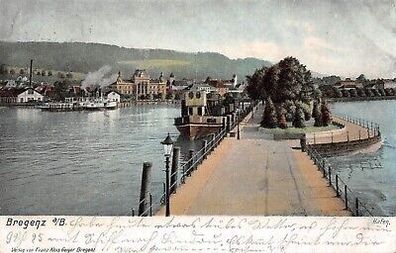 Bregenz a/B. Dampfer Postkarte AK 1907