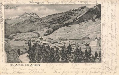 Blick auf Saint Anton am Arlberg Österreich Postkarte AK 1908