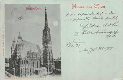 Gruss aus Wien Stefansdom Postkarte AK 1899