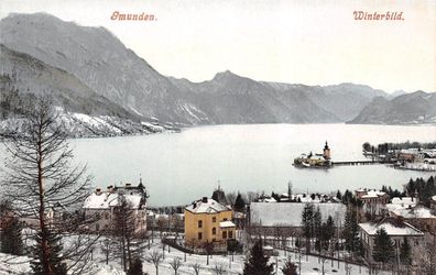 Gmunden Winterbild Postkarte AK