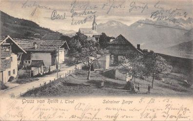 Gruss von Reith i. Tirol Selrainer Berge Postkarte AK