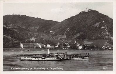 Kahlenbergerdorf g. Kahlenberg u. Leopoldsberg Dampfer Postkarte AK 1939