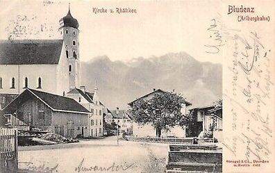 Kirche u. Rhätikon Bludenz (Arlbergbahn) Postkarte AK 1903