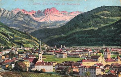 Kurort Gries bei Bozen mit Rosengarten Südtirol Italien Postkarte AK 1908