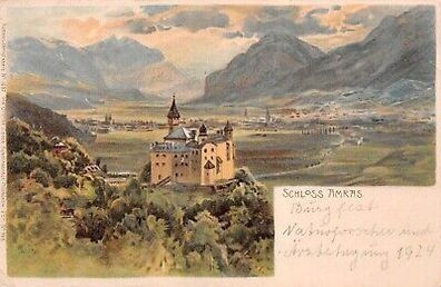 Schloss Amras Panorama Tirol Postkarte AK 1925