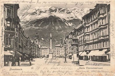 Straßenansicht Maria Theresienstrasse in Innsbruck Österreich Postkarte AK 1903