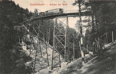 Stubaitalbahn Brücke bei Kreit Postkarte AK