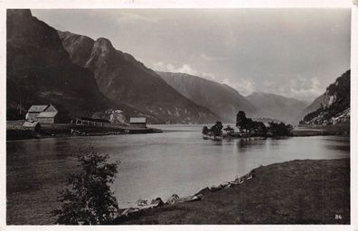 Norwegen Partie im Hardangerfjord Postkarte AK 1937