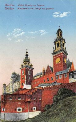 Krakau Kathedrale vom Schloß aus gesehen 1915 AK