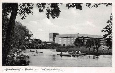 Polen Warthe Partie am Polizeipräsidium Postkarte AK 1938