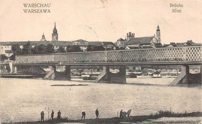 Warschau Brücke Warszawa Most Feldpostkarte AK 1915