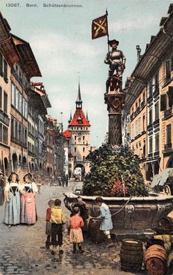 Bern Schützenbrunnen Postkarte AK 1910