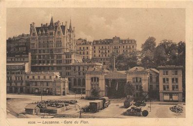 Lausanne Gare du Flon Postkarte AK 1910