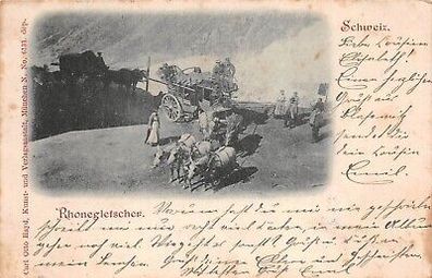 Schweiz Rhonegletscher Postkarte AK 1904