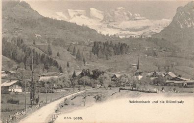 Sommerfrische Reichenbach und die Blümlisalp Schweiz Postkarte AK