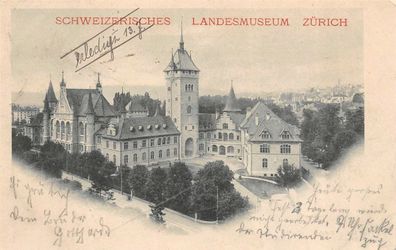 Schweizerisches Landesmuseum Zürich Postkarte AK 1898