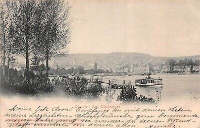 Zürich Am Alpenquai Dampfer Postkarte AK 1900