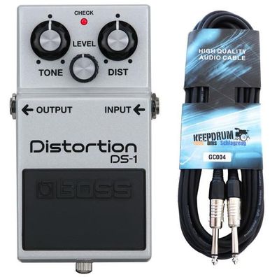 Boss Effektgerät DS-1 -WH Distortion Pedal Limited Edition mit Kabel