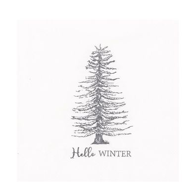 Clayre & Eef Servietten Papier 20er Set 33x33 cm Weiß Winter (Gr. 33x33 cm (20))