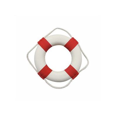 Rettungsring, Seenot Ring, maritime Wand Dekoration in Rot/Weiß Ø 14 cm