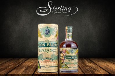 Don Papa Baroko Rum 40% 700ml in Geschenkverpackung