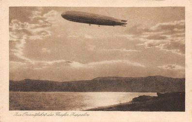 Zur Orientfahrt des Grafen Zeppelin Luftschiff Postkarte AK