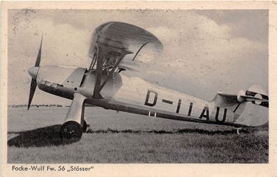 Propellerflugzeug Focke - Wulf Fw. 56 " Stösser " Foto Postkarte 2. WK