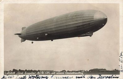 Luftschiff Graf Zeppelin L.Z. 127 auf seinem Deutschlandflug AK 1922