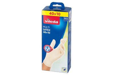 VILEDA Einweghandschuh Multi Latex 40 + 10 Größe M/L 50er Pack