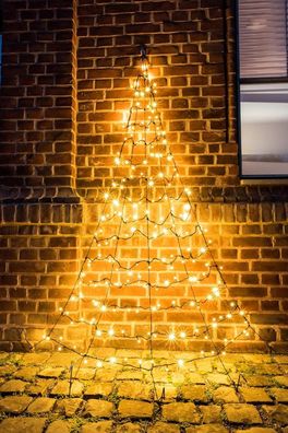 LED Wandtannenbaum GALAXY 2x0,9m 200 warmweiße LEDs außen FHS 35249