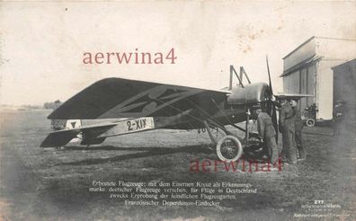 Flugzeug Eisernen Kreuz Französischer Deperdussin - Eindecker W. Sanke Postkarte