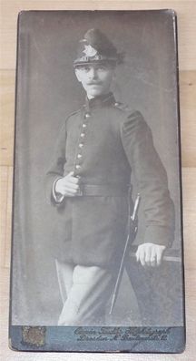 CDV / Kabinettfoto Soldat Sächs. Schützen (Füsilier)-Regiment Prinz Georg Nr.108