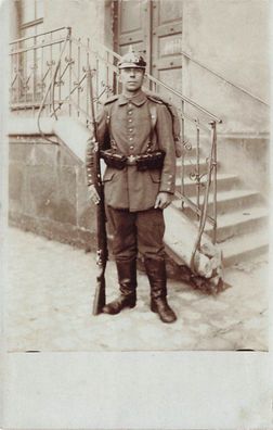 Fotokarte 1. WK Soldat Pickelhaube Bayern Amberg 1916