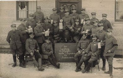 Foto 1. WK deutsche Soldaten mit Reservistenkrug 1. Radfahrabteilung 1916