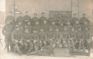 Fotokarte 1. WK Gruppenfoto Soldaten bei M.G. Ausbildung Lager Hammelburg