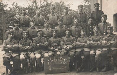 Fotokarte 1. WK Gruppenfoto Soldaten des II. Ers. Btl. Infantrie-Regt.133 Zwickau