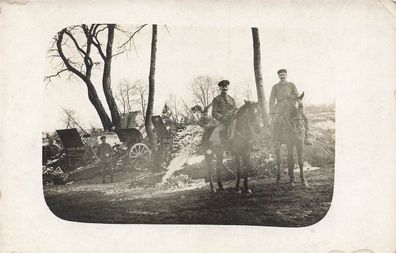 Foto 1. WK Soldaten am Geschützstand Geschütz in Bonszow 1916