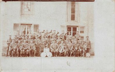 Gruppenfoto deutsche Musikkapelle 1915 Frankreich