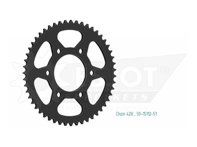 ESJOT Kettenrad "15112" 428, Stahl, schwarz 51 Zähne