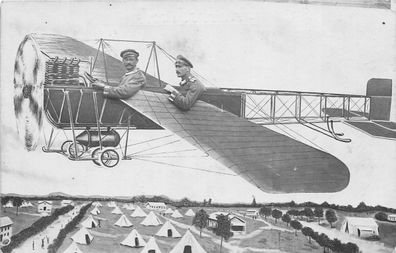 Luftbild Soldaten im Flugzeug Rekrutendepot 23. Inft. Div. Westen 1915 Foto