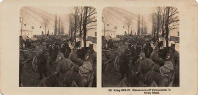 Stereobild Foto Raumbild Verwundete Soldaten in Kiraly Mesö Ungarn 1914/15