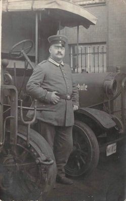 Fahrschule PKW Auto Kennzeichen MK VII 123 Orig. 1. Weltkrieg Foto 1915