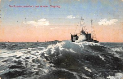 Hochseetorpedoboot beihohem Seegang Postkarte